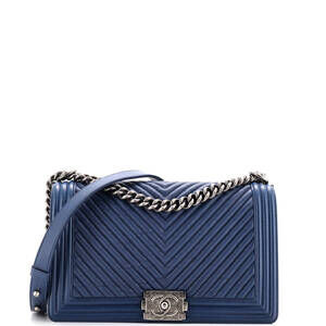Chanel Boy Flap Bag Chevron Wrinkled #195477C22